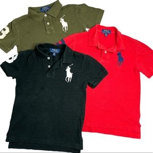 Polo Ralph Lauren Bundle of 3 Boys Short Sleeve Polo Shirts